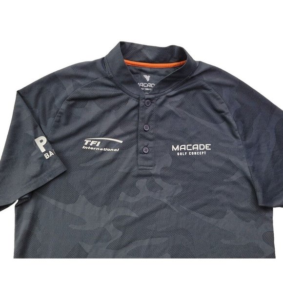 PGA Garrick Higgo TOUR ISSUE Macade Golf Concept Men's M Gray Camo Polo Shirt - Picture 1 of 12